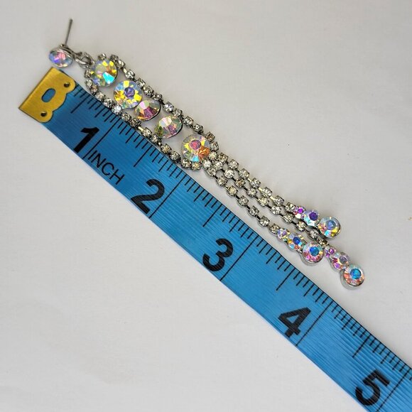 Crystal Chandelier Earrings With Aurora crystals bridal earrings - Picture 7 of 8